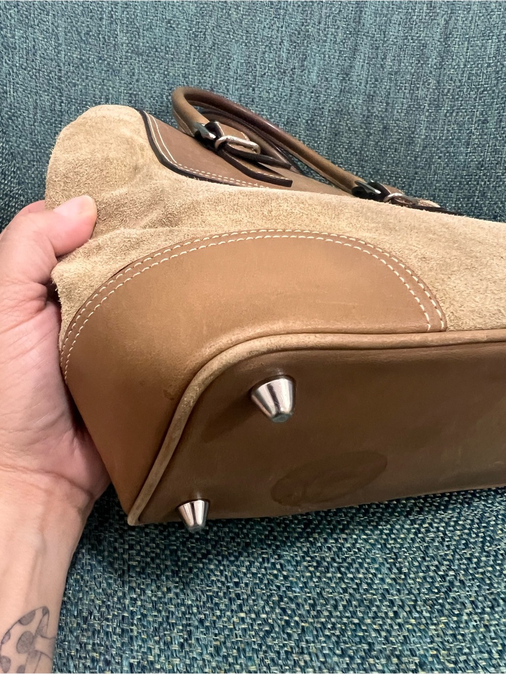 Coach Vintage Hamptons Camel Suede & Leather Tote Satchel #7562 - Picture 4 of 7